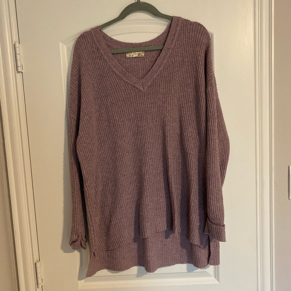 Pink Rose | Oversized Purple Sweater
